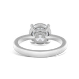 Platinum 3ct Round Lab Diamond 4 Round Prong Basket Solitaire Ring with Tapered Band Design