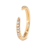 14K Yellow Gold Round Lab Diamond Half Eternity Open Ring