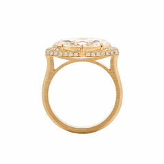 18K White Gold 2.5ct Marquise Cut Lab Diamond Halo Ring