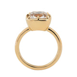 14K Yellow Gold 4.62ct Old Mine Cut Brown Lab Diamond Bezel-Prong Solitaire Ring
