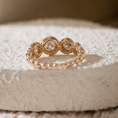 5 Stone Round Shape Bubble Ring - MMR