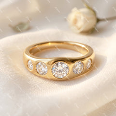 5 stones Round/ Asscher Fortune Ring - MMR