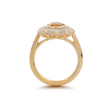 14K Yellow Gold 1.5ct Round Cut Yellow Lab Diamond Nature-Inspired Sunflower Halo Ring
