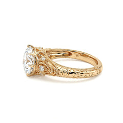 14K Yellow Gold 2.55ct Old European Cut Lab Diamond Vintage Ring