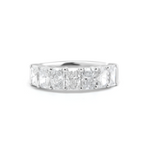 Platinum Radiant Cut Lab Diamond 7 Stone Half Eternity Ring