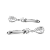 2.5 ct tw Pear Cut and Round Cut Lab Diamond Three Prong Basket Hoop Earrings