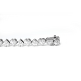 18K White Gold Heart Shape Lab Diamond Bezel Tennis Bracelet