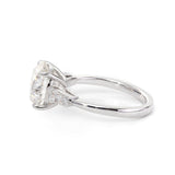 14K White Gold 4ct Round Cut Lab Diamond Tapered Three-stone Ring
