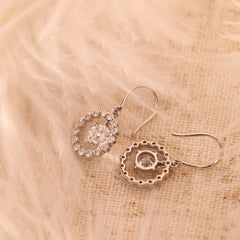 14K White Gold Round Cut Lab Diamond Hook Earrings