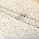 14K White Gold 2.5 ct tw Marquise Cut Lab Diamond Bezel 5-Stone Station Necklace