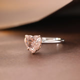 3.6ct Heart-Shaped Lab Pink Diamond 4 Claw Prongs Basket Setting Engagement Ring