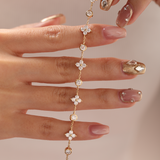 18K Yellow Gold Round Lab Diamond Fancy Shape Station Bracelet