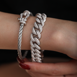 14K White Gold Round Lab Diamond Force Bracelet