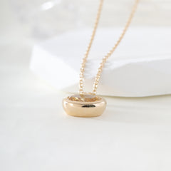 14K Yellow Gold 2.33CT Yellow Oval Diamond Bezel Set Pendant