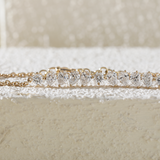 18K Yellow Gold Two-Shape Lab Diamond Bracelet – Round & Pear Cuts