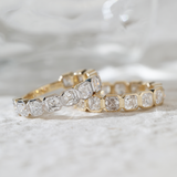 14K Yellow Gold Asscher Cut Lab Diamond Bezel Eternity Ring