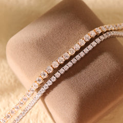 Special Offer 18K Yellow Gold 3.5mm Brilliant Cut Lab Diamond Tennis Bracelet (6")