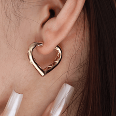 Heart Shaped Huggie Earrings