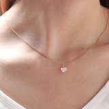 14K Rose Gold 1ct Heart Shaped Pink Lab Diamond Pendant with Corss Chain