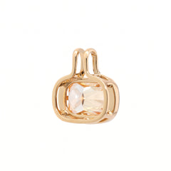 14K Yellow Gold 3.03CT Yellow Cushion Diamond Bezel Set Pendant