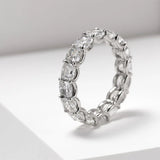 Platinum Cushion Cut Lab Diamond Eternity Ring