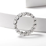Platinum Cushion Cut Lab Diamond Eternity Ring