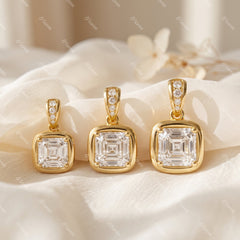 Asscher bezel Pendant - MMR