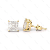 Asscher Cut Prong Set Stud Earrings - MMR