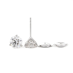 IGI Certified Round Brilliant Lab Diamond 3-Prong Martini Setting Studs--Fiorese Year End Sale