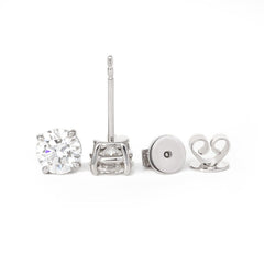 IGI Certified Round Brilliant Lab Diamond 4-Prong Basket Setting Studs--Fiorese Year End Sale