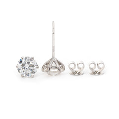 IGI Certification Round Brilliant Lab Diamond 6-Prong Martini Style Setting Studs--Fiorese Year End Sale