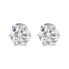 IGI Certification Round Brilliant Lab Diamond 6-Prong Martini Style Setting Studs--Fiorese Year End Sale