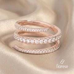 Coil Ring with Round Shape Stone - MMR