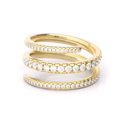 Coil Ring with Round Shape Stone - MMR