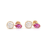 Cushion (lab diamond/mossanite/gemstone) & Oval (lab diamond) 4 - Prong Stud Earrings - MMR
