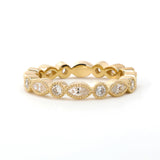 2mm Round and 4*2mm Marquise Cut Lab Diamond Millegrain Bezel Eternity Ring