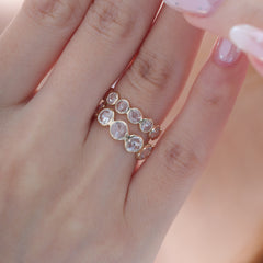 Round Rose-cut Lab Diamond Eternity Band