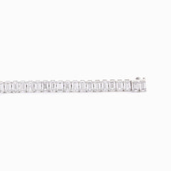 Emerald Cut Lab Diamond 4 - Prong Basket Tennis Bracelet with Box Clasp - MMR