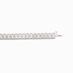 Emerald Cut Lab Diamond 4 - Prong Basket Tennis Bracelet with Box Clasp - MMR