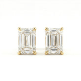 Emerald - Cut Lab Diamonds 4 - prong Basket Setting Studs - Fiorese Day - MMR