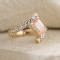 Emerald Cut Stone Twisted Ring - MMR