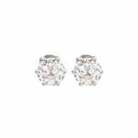 Fiorese 2 carat Round Cut Lab Diamond 14 Karat Gold Six Round Prongs Stud Earrings for Women (GH+ Color,VS+ Clarity)