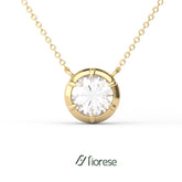 Georgian - style round bezel - set pendant necklace - MMR