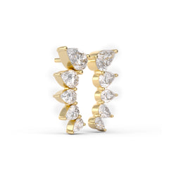 Graduating Slanted Pear Shape Gemstone Earring Studs - MMR