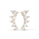 Graduating Slanted Pear Shape Gemstone Earring Studs - MMR