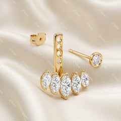 Heart Bezel Drop Earrings - MMR