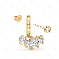 Heart Bezel Drop Earrings - MMR