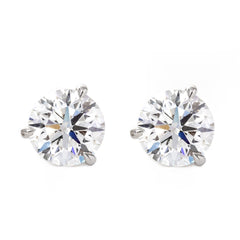 IGI Certified Round Brilliant Lab Diamond 3-Prong Martini Setting Studs - Fiorese Year End Sale - MMR