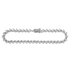 Marquise Cut Lab Diamond Two - Prong Basket Tennis Bracelet with Willow - Inspired Design - MMR