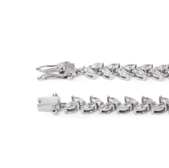 Marquise Cut Lab Diamond Two - Prong Basket Tennis Bracelet with Willow - Inspired Design - MMR
